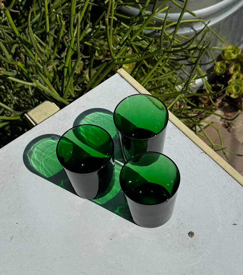 Green, made in France - 8oz glasses, sold as singles