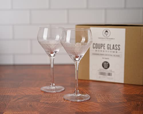 The Educated Barfly x Amehla Collection, Teardrop Handblown Nick and Nora Coupe Cocktail Glass (Set of 2)