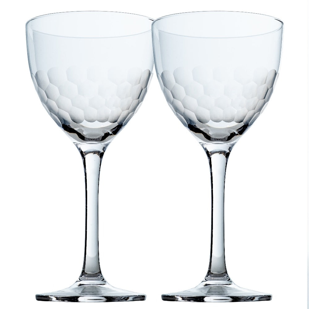 The Hive Glass | Honeycomb Nick & Nora Cocktail Glass