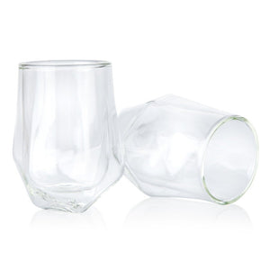 Double Walled 7oz Cocktail Glass for Whiskey Tasting Glass. Two pack
