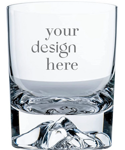 Custom Engraved Personalized Whiskey Glasses Set of 2 - Handmade Mountain Cocktail Glasses