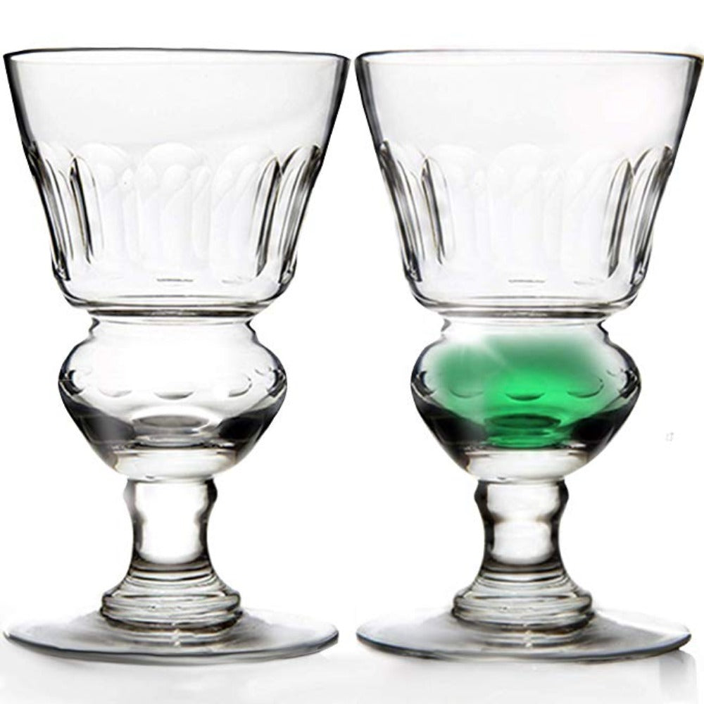 Amehla Co. Absinthe glasses with one ounce reservoir. two pack 