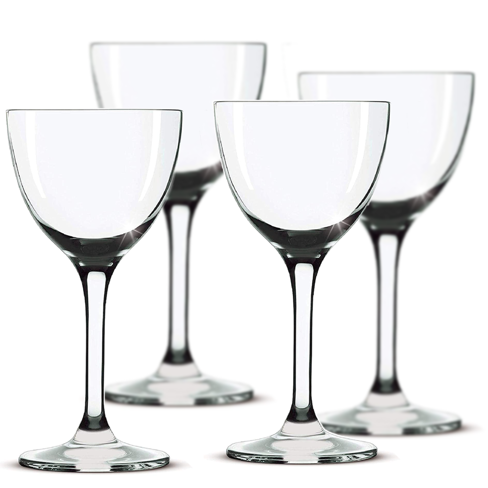 Four pack of traditional nick and nora cocktail glasses from Amehla Co.